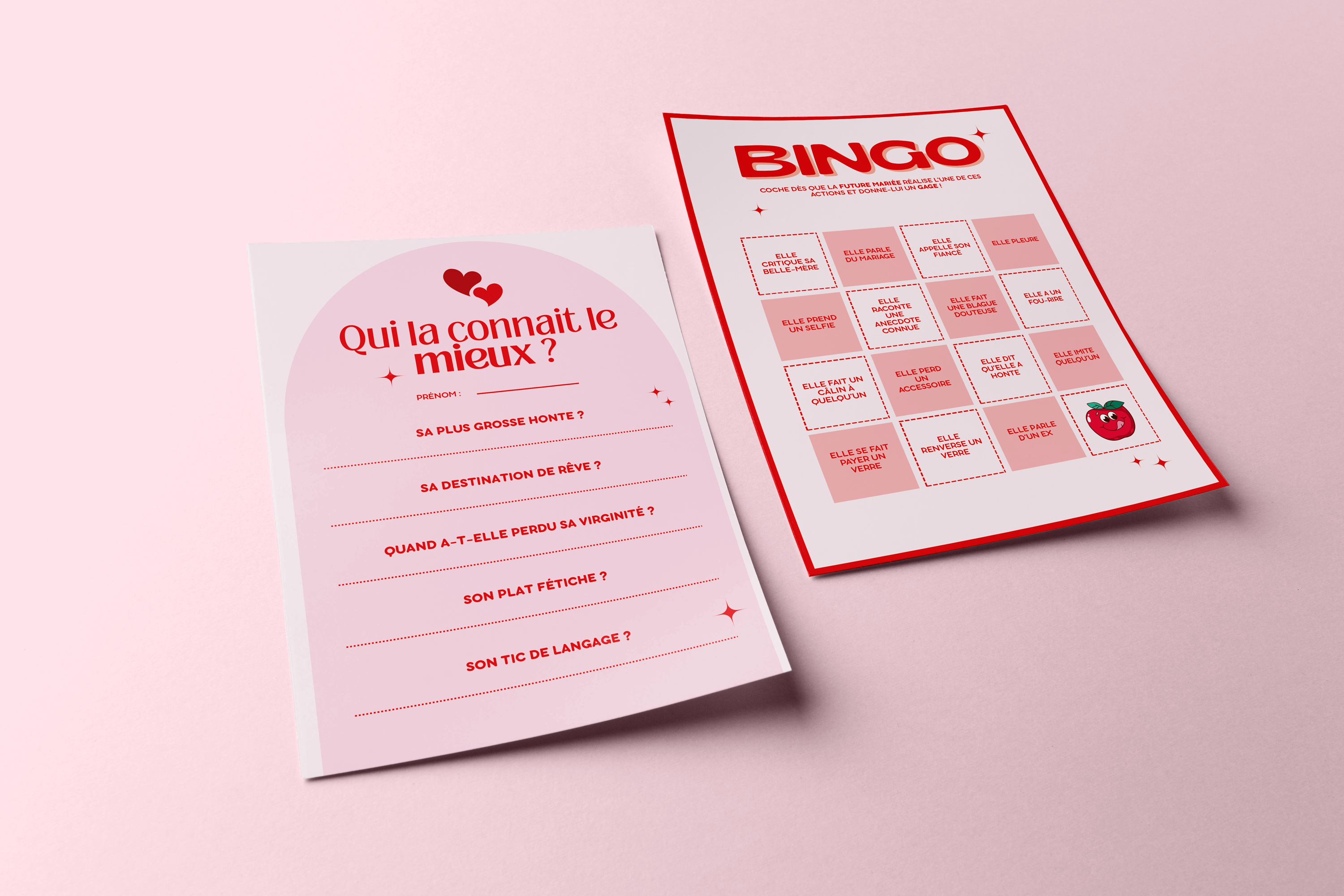 modèles de jeux pour EVJF à imprimer